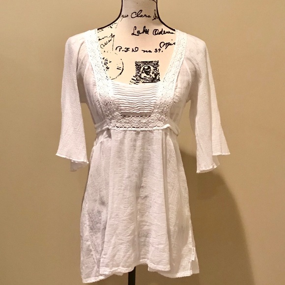 Dkny Tops - **Closing Closet** Bell Sleeve Crochet Tunic